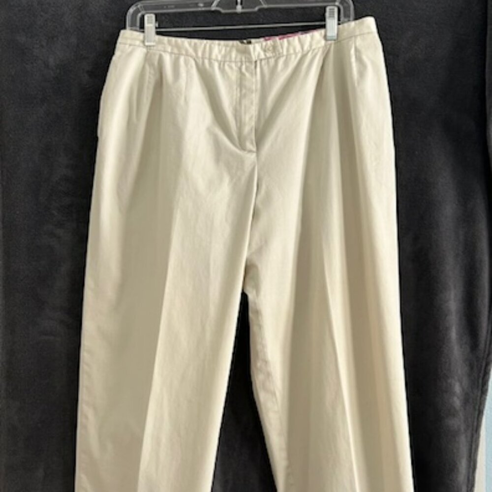Women's Harve Benard Ivory Cream Dress Pants, Size 12